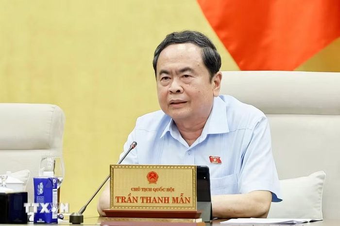 Chủ tịch Quốc hội Trần Thanh Mẫn phát biểu. (Ảnh: Doãn Tấn/TTXVN)
