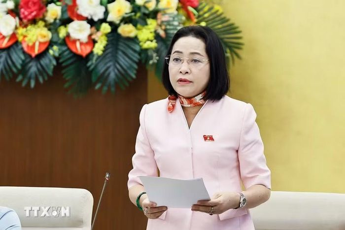 Phó Chủ tịch Quốc hội Nguyễn Thị Thanh phát biểu. (Ảnh: Doãn Tấn/TTXVN)