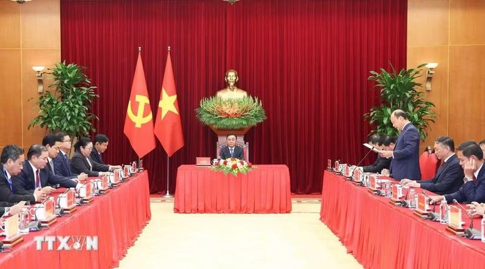 Quang cảnh buổi tiếp. (Ảnh: Phương Hoa/TTXVN)