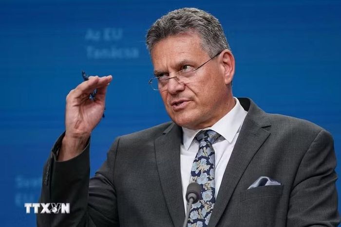 Ủy viên châu Âu phụ trách Thương mại và An ninh kinh tế Maros Sefcovic. (Ảnh: THX/TTXVN)