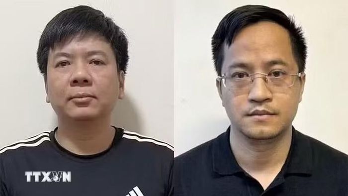 Bị can Nguyễn Ngọc Thủy và Đặng Văn Hiển. (Nguồn: TTXVN phát)