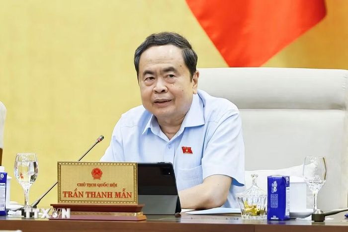 Chủ tịch Quốc hội Trần Thanh Mẫn phát biểu. (Ảnh: Doãn Tấn/TTXVN)