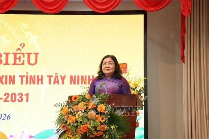 Ủy viên Trung ương Đảng, Phó Bí thư Thường trực Tỉnh ủy Tây Ninh Hồ Thị Hoàng Yến phát biểu chỉ đạo Đại hội.
