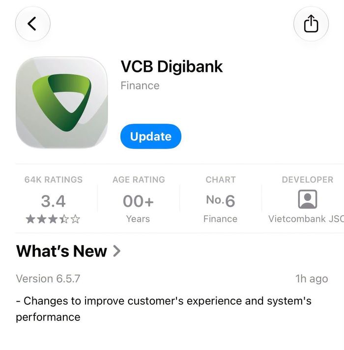 Vietcombank đã có bản cập nhật mới nhất vá lỗi crash ứng dụng trên iPhone 18 Pro và iPhone 18 Pro Max.