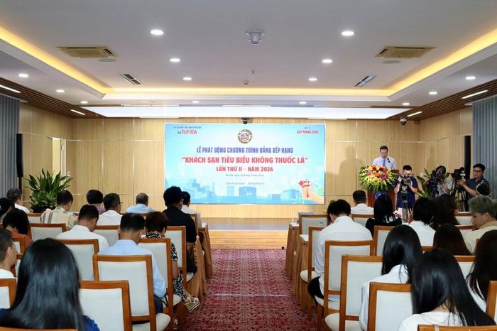 Toàn cảnh quan phát động Bảng xếp hạng “Khách sạn tiêu biểu không thuốc lá” lần thứ II năm 2026, với chủ đề "Khách sạn xanh - không thuốc lá". Ảnh: Hà Trần