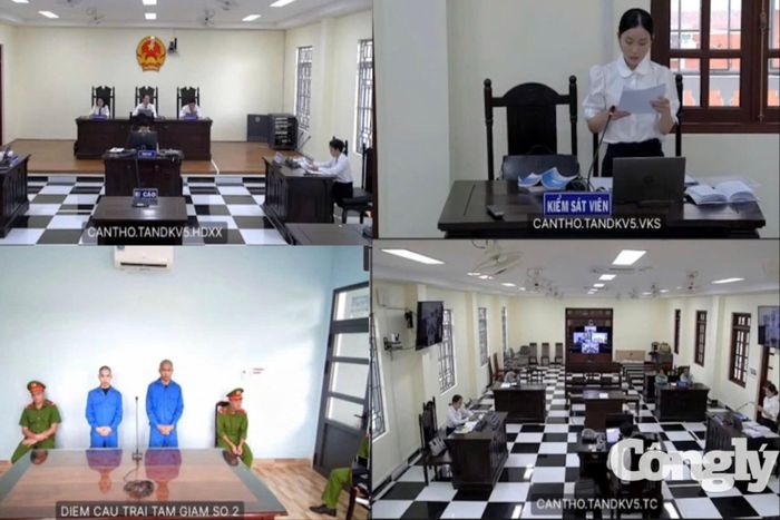 Phiên tòa xét xử trưc tuyến vụ án về ma túy.