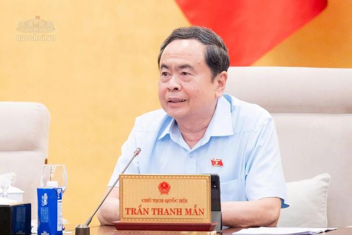 Chủ tịch Quốc hội Trần Thanh Mẫn phát biểu, cho ý kiến về dự án Luật Tài nguyên, môi trường biển và hải đảo (sửa đổi). Ảnh: Vũ Hiếu