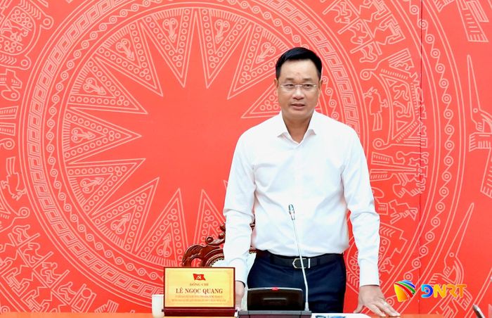 Bí thư Thành ủy Lê Ngọc Quang phát biểu kết luận buổi làm việc. Ảnh: T.CÔNG