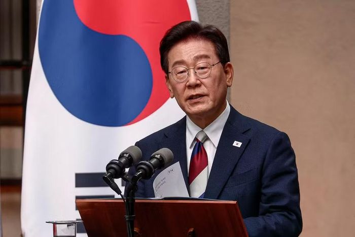 Tổng thống Hàn Quốc Lee Jae-myung tại Santiago, Chile ngày 30-7. Ảnh: AFP