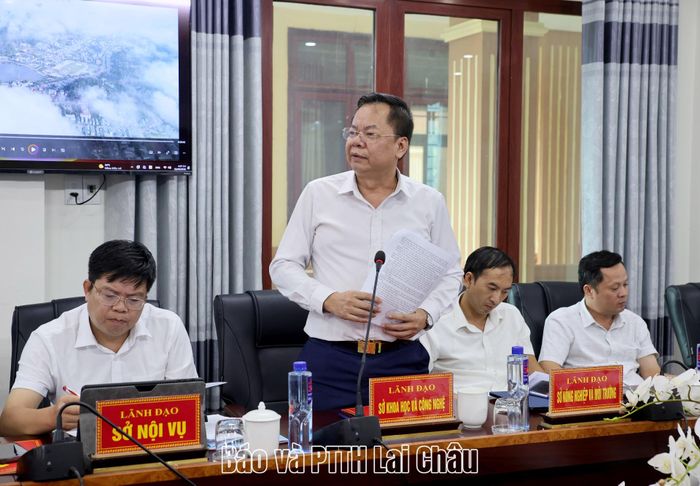 Lãnh đạo Sở Khoa học và Công nghệ phát biểu tại buổi làm việc.