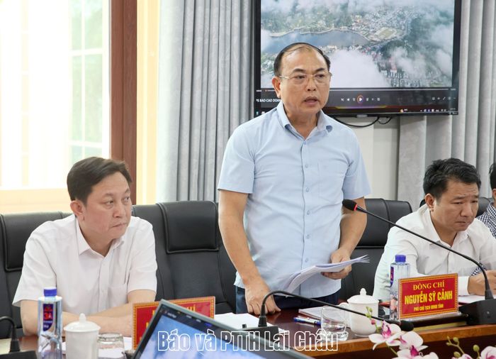 Đồng chí Nguyễn Sỹ Cảnh - Phó Chủ tịch UBND tỉnh phát biểu tại buổi làm việc.