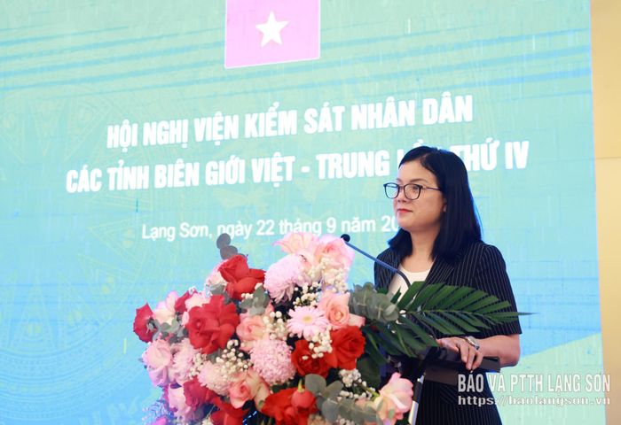 Lãnh đạo Viện Kiểm sát nhân dân tỉnh Lạng Sơn phát biểu bế mạc hội nghị