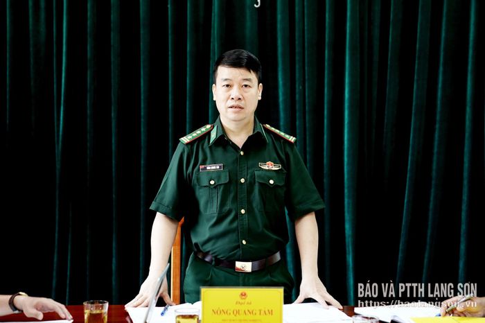 Lãnh đạo Ban Chỉ huy Bộ đội biên phòng, Bộ Chỉ huy Quân sự tỉnh, Trưởng Đoàn kiểm tra số 4 phát biểu kết luận tại buổi kiểm tra
