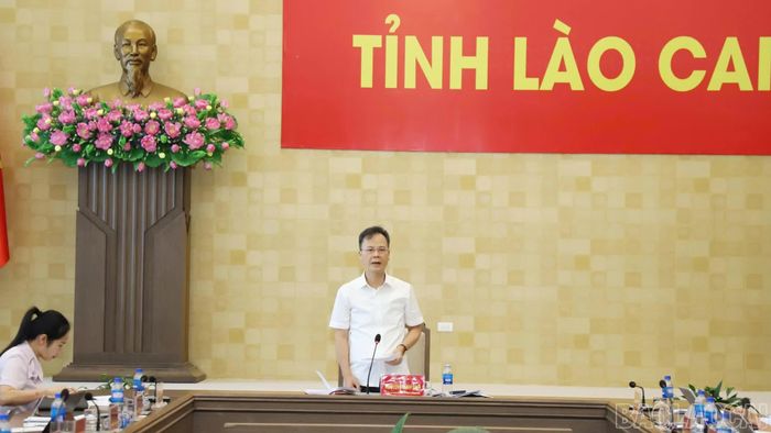 Đồng chí Nguyễn Thành Sinh, Phó Chủ tịch UBND tỉnh phát biểu chỉ đạo tại buổi làm việc.