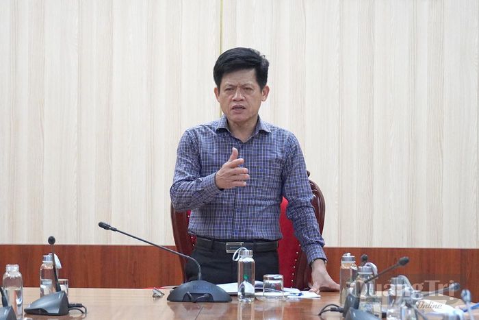 Đồng chí Lê Văn Bảo, Phó Chủ tịch UBND tỉnh kết luận tại buổi làm việc - Ảnh: C.H