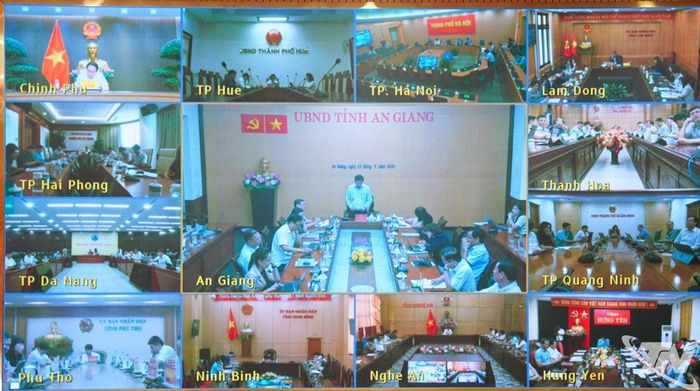 Hội nghị được tổ chức trực tuyến kết nối với các bộ, ngành, địa phương trên cả nước.