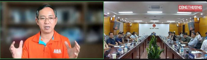 Ông Lương Quang Thi - Phó Chủ tịch Hiệp hội Logistics và Cảng biển TP. Hồ Chí Minh, Chủ tịch ABA Cooltrans chia sẻ trực tuyến với Hội nghị