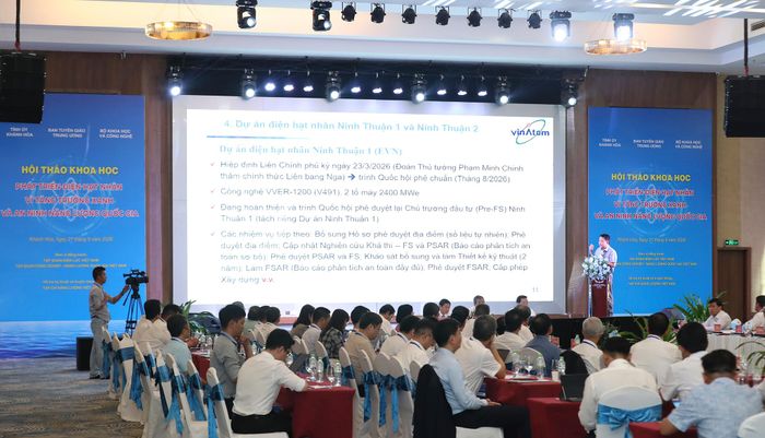 Hội thảo khoa học “Phát triển điện hạt nhân vì tăng trưởng xanh và an ninh năng lượng quốc gia” do Ban Tuyên giáo Trung ương phối hợp với Bộ Khoa học và Công nghệ, Tỉnh ủy Khánh Hòa và các cơ quan liên quan tổ chức.