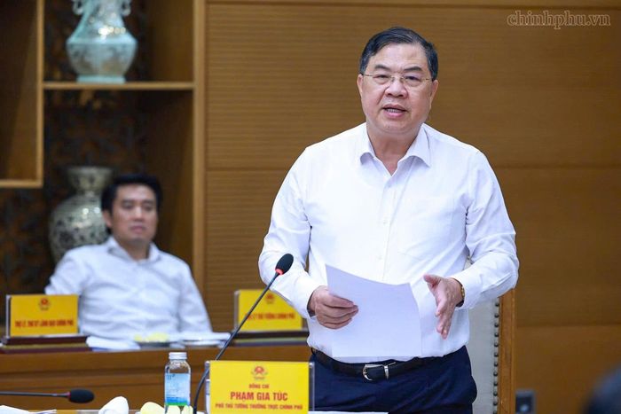 Phó Thủ tướng Thường trực Chính phủ Phạm Gia Túc phát biểu tại cuộc họp. Ảnh: chinhphu.vn/Nhật Bắc.