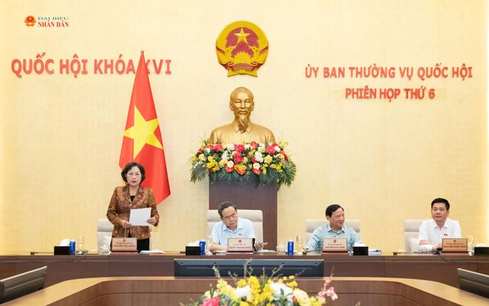 Phó Chủ tịch Quốc hội Nguyễn Thị Hồng điều hành phiên họp. Ảnh: Lâm Hiển