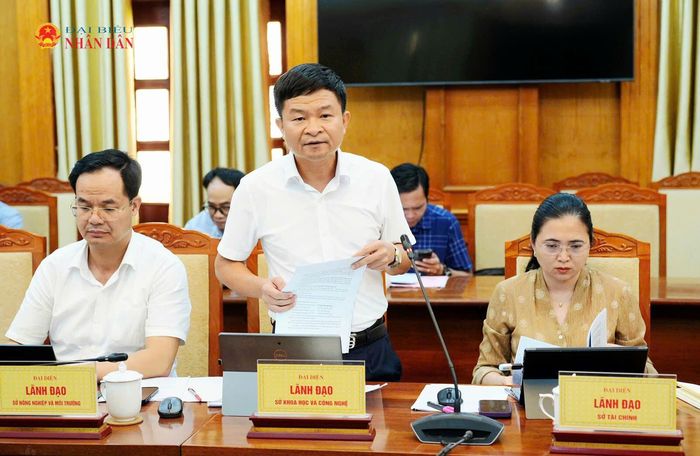 Đại diện lãnh đạo Sở Khoa học và Công nghệ phát biểu. Ảnh: Nguyễn Ánh