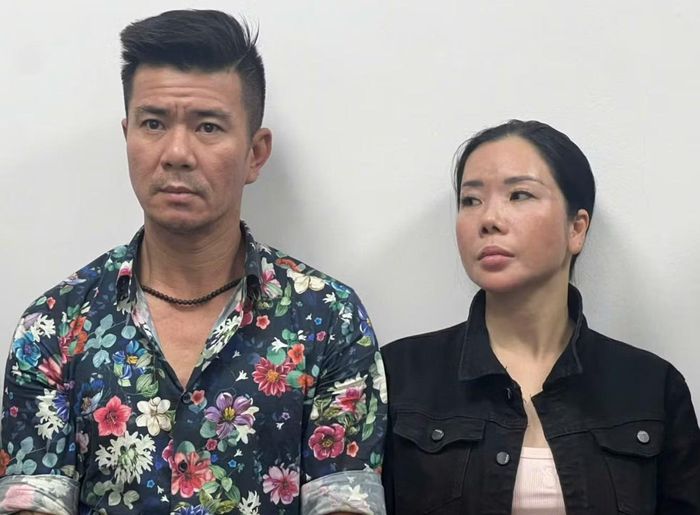 Vợ chồng bị cáo Nguyễn Thị Mai Anh và Lê Văn Đông.