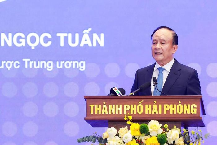 Phó Trưởng Ban Chính sách, Chiến lược Trung ương Nguyễn Ngọc Tuấn phát biểu tại diễn đàn (Ảnh: Minh Phạm)