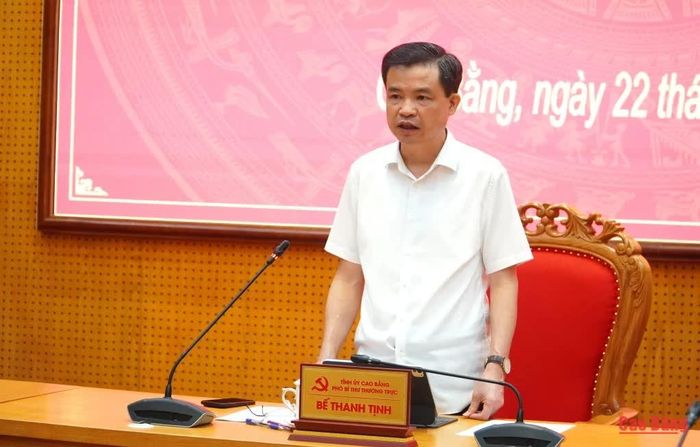Phó Bí thư Thường trực Tỉnh ủy, Trưởng Đoàn đại biểu Quốc hội tỉnh Bế Thanh Tịnh phát biểu chỉ đạo tại hội nghị.
