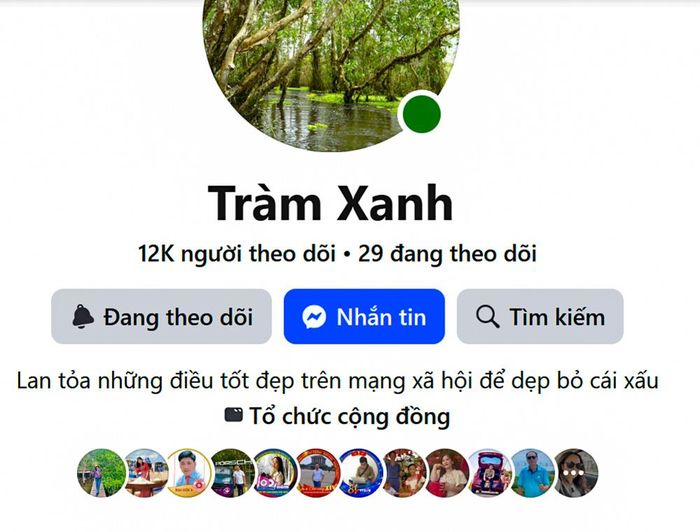 Trang Facebook “Tràm xanh” kịp thời định hướng, phản bác những thông tin độc hại có thể dẫn đến sự xói mòn niềm tin vào Đảng, Nhà nước, gây bất ổn xã hội, “lan toả những điều tốt đẹp trên mạng xã hội để dẹp bỏ cái xấu”, có hơn 12 ngàn lượt theo dõi.