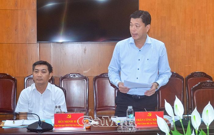 Phó Giám đốc Sở Tài chính Trần Công Khanh nêu ý kiến về phương án bảo đảm nguồn lực tài chính cho cấp xã hoạt động.