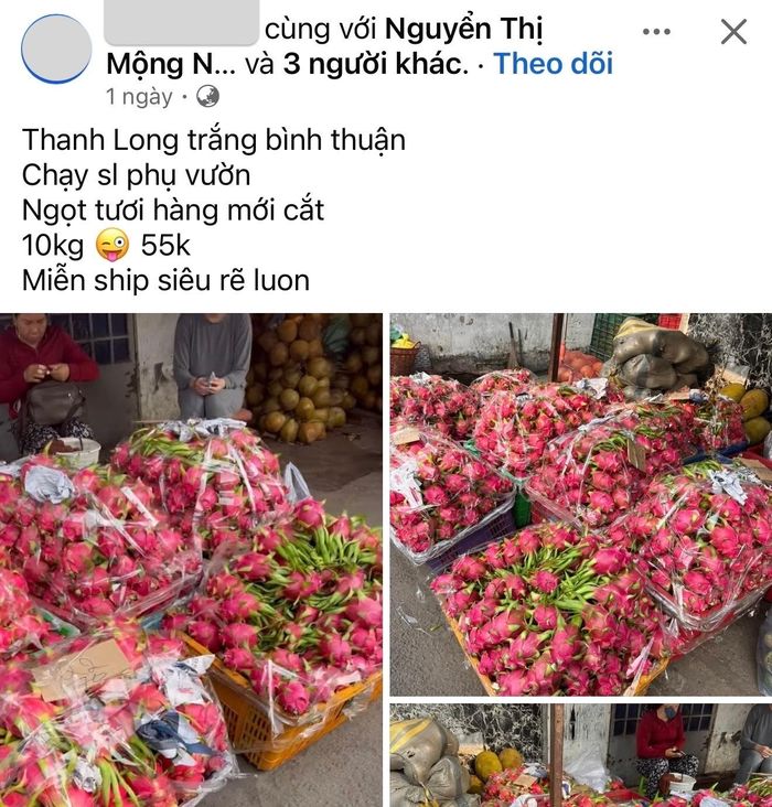 Thanh long được rao bán với giá thấp trên mạng xã hội.