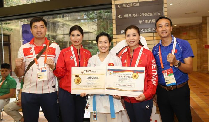 Võ sĩ Nguyễn Ngọc Trâm trở thành VĐV Việt Nam đầu tiên giành HCV ở hai kỳ ASIAD liên tiếp. (Ảnh: Hiệp hội Thể thao Công an nhân dân Việt Nam)