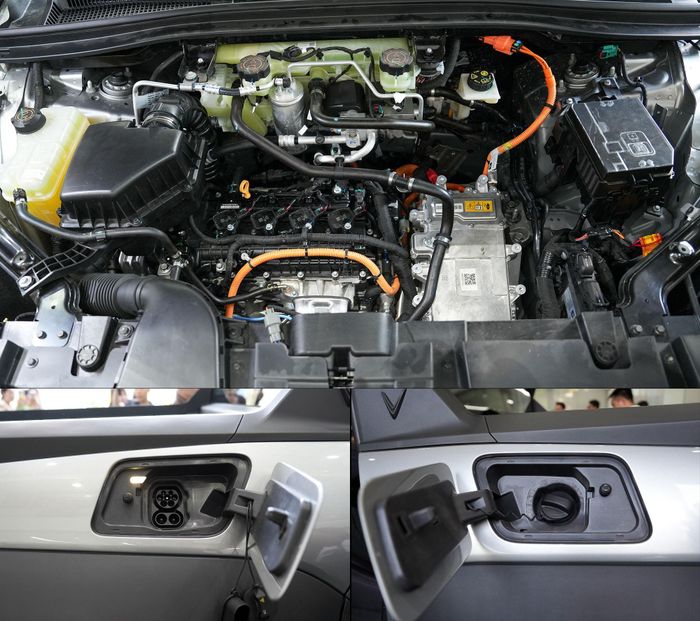 Động cơ điện có công suất tối đa 160 kW (phạm vi 250 km), khi kết hợp với động cơ xăng 1,5 lít và bình nhiên liệu 56 lít có thể mở rộng phạm vi hoạt động lên khoảng 1.100 km. Ảnh: Hoàng Linh