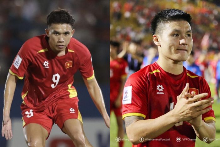 Võ Hoàng Minh Khoa (trái) được triệu tập lên đội tuyển Việt Nam để thay Quang Hải. Ảnh: VFF