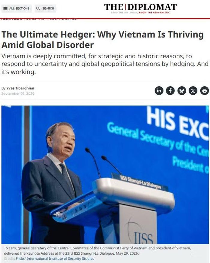 Ảnh chụp màn hình bài viết trên The Diplomat