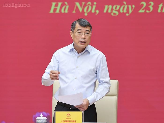 Đồng chí Lê Minh Hưng trân trọng cảm ơn Đoàn Kiểm tra, giám sát số 221 đã dành thời gian làm việc với Ban Thường vụ Đảng ủy Chính phủ và các cấp ủy trực thuộc với tinh thần toàn diện, sâu sát, khách quan, dân chủ - Ảnh: chinhphu.vn/Nhật Bắc