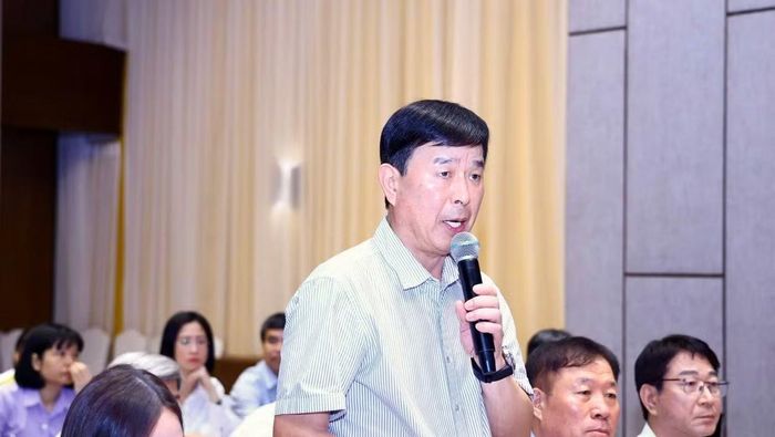 Đại diện doanh nghiệp phát biểu ý kiến. (Ảnh: Hà Hồng Hà)
