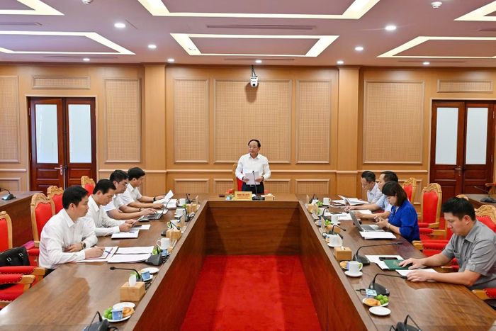 Toàn cảnh hội nghị tại điểm cầu Ban Tuyên giáo Trung ương. (Ảnh: THỦY NGUYÊN)