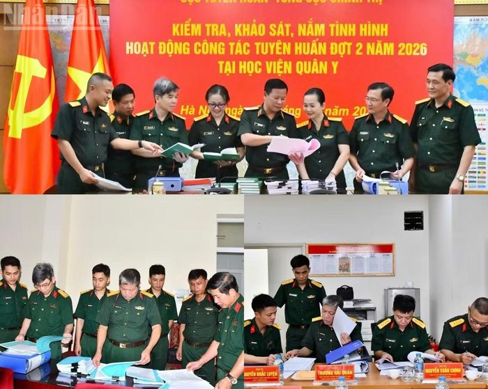 Đoàn công tác kiểm tra công tác tuyên huấn của Học viện Quân y.