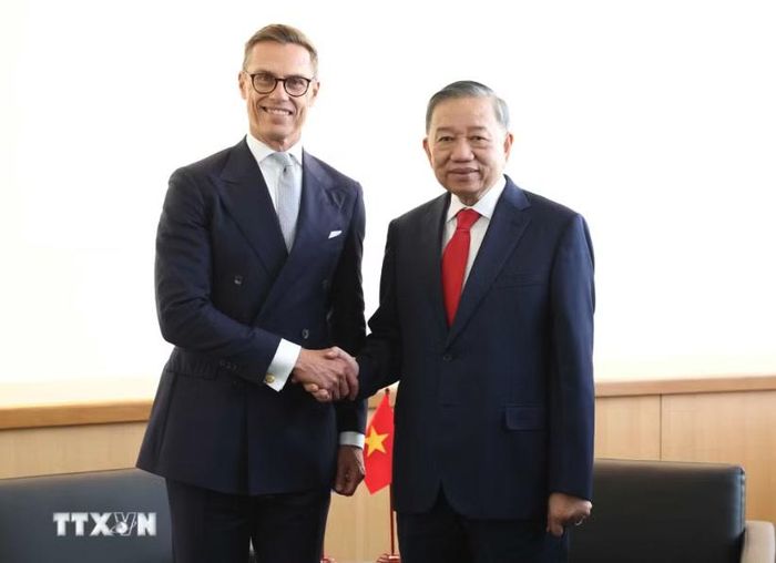Tổng Bí thư, Chủ tịch nước Tô Lâm gặp Tổng thống Phần Lan Alexander Stubb. Ảnh: TTXVN