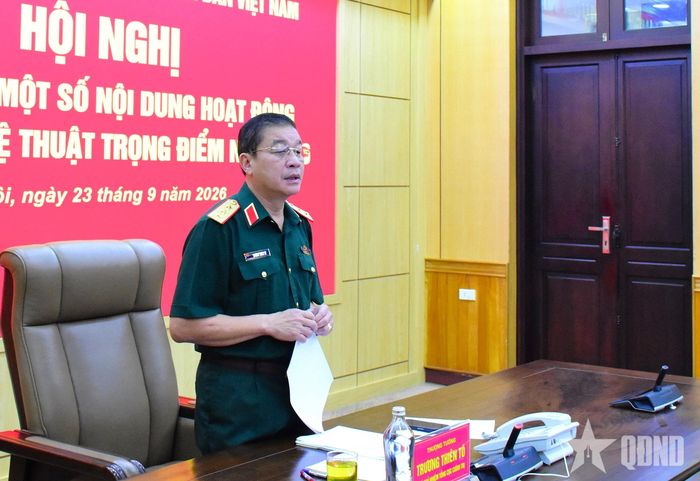 Thượng tướng Trương Thiên Tô phát biểu chỉ đạo.