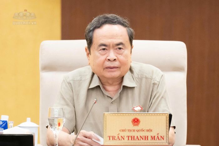 Chủ tịch Quốc hội Trần Thanh Mẫn phát biểu tại phiên họp. Ảnh: quochoi.vn