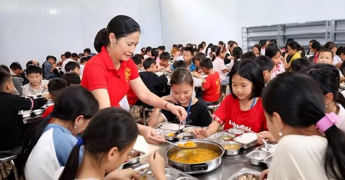 Tuyên Quang hướng tới bữa ăn bán trú an toàn, đủ dinh dưỡng. (Ảnh: Thành Nhân)