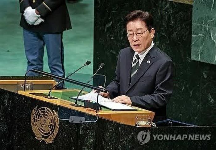 Tổng thống Hàn Quốc Lee Jae Myung phát biểu tại Đại hội đồng Liên hợp quốc.