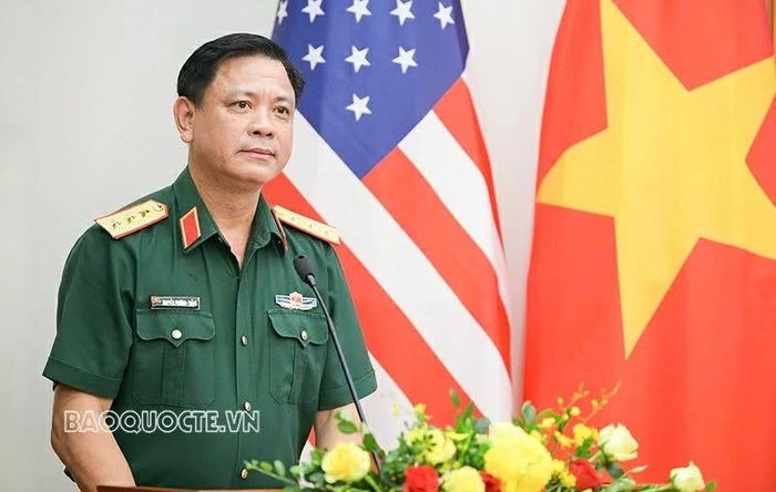Thứ trưởng Bộ Quốc phòng, Thượng tướng Nguyễn Trường Thắng phát biểu tại buổi lễ.