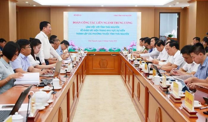 Quang cảnh buổi làm việc. Ảnh: thainguyen.gov.vn