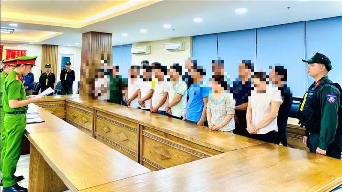 Các đối tượng tại cơ quan Công an. Ảnh: CACC