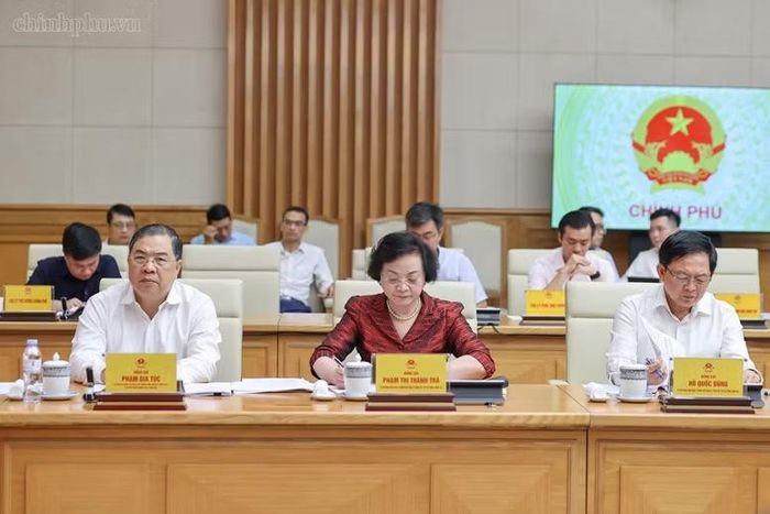 Phó Thủ tướng Thường trực Chính phủ Phạm Gia Túc, Phó Thủ tướng Phạm Thị Thanh Trà, Phó Thủ tướng Hồ Quốc Dũng tham dự Hội nghị- Ảnh: CP