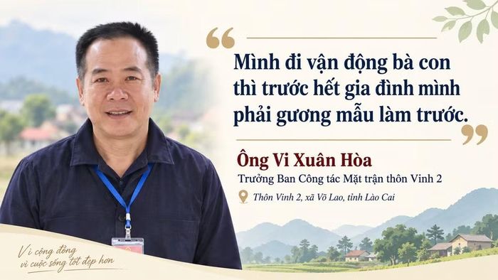 Theo ông Hòa, để tạo sự đồng thuận cho bà con thì bản thân mình phải làm gương trước