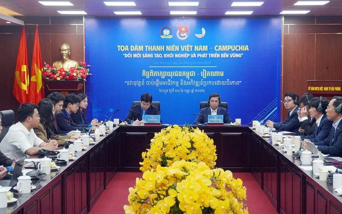 Toàn cảnh tọa đàm thanh niên Việt Nam - Campuchia diễn ra chiều 24/9 tại Hải Phòng.